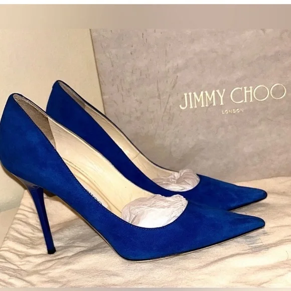 Jimmy Choo Pump in Blue Aegean Suede - Picture 5 of 7